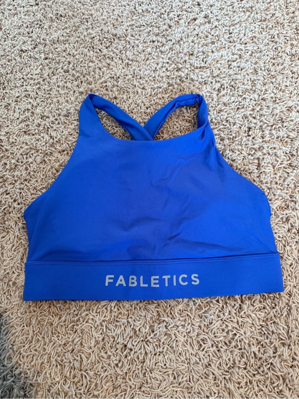 Fabletics Cobalt Blue High-Neck Sports Bra